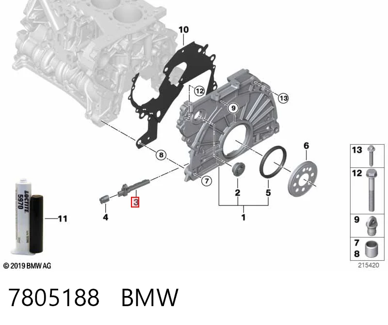 7805188 BMW Sensor de posición del cigüeñal