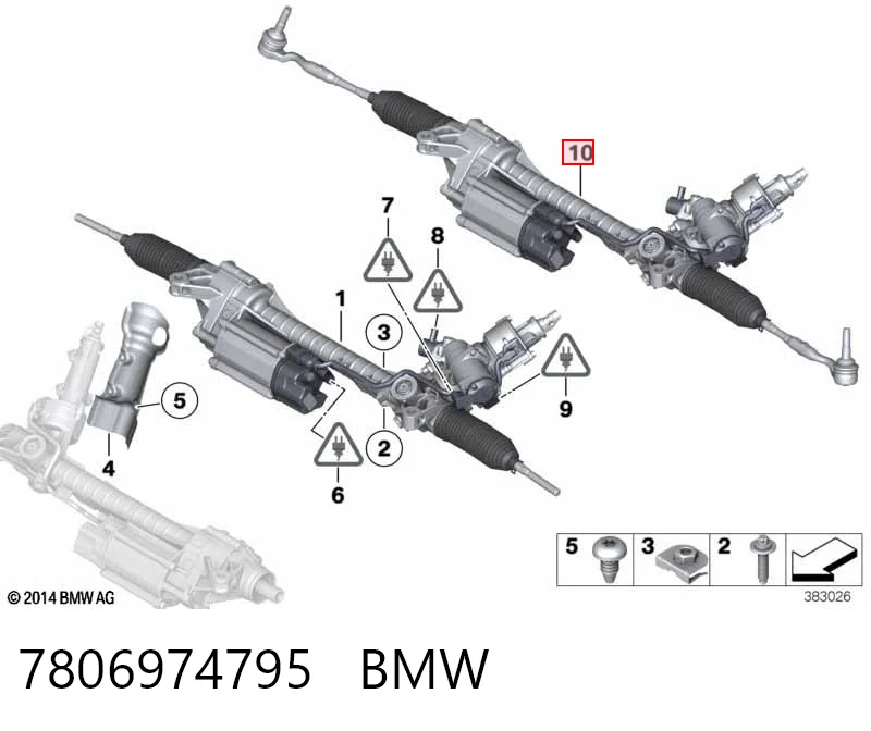 Cremallera de dirección 7806974795 BMW