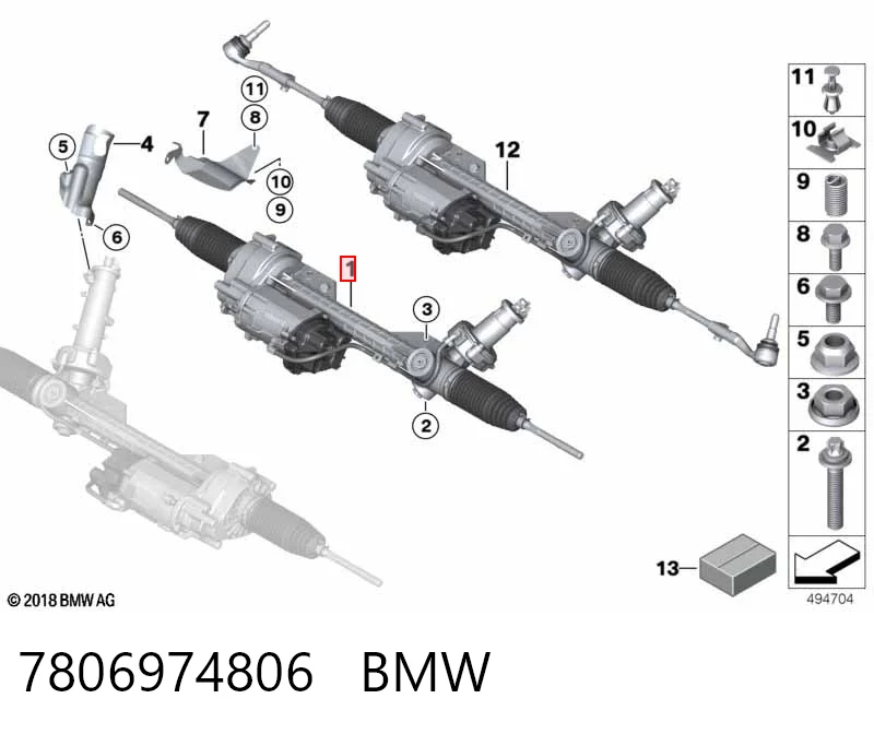 7806974806 BMW Cremallera caja de direccion
