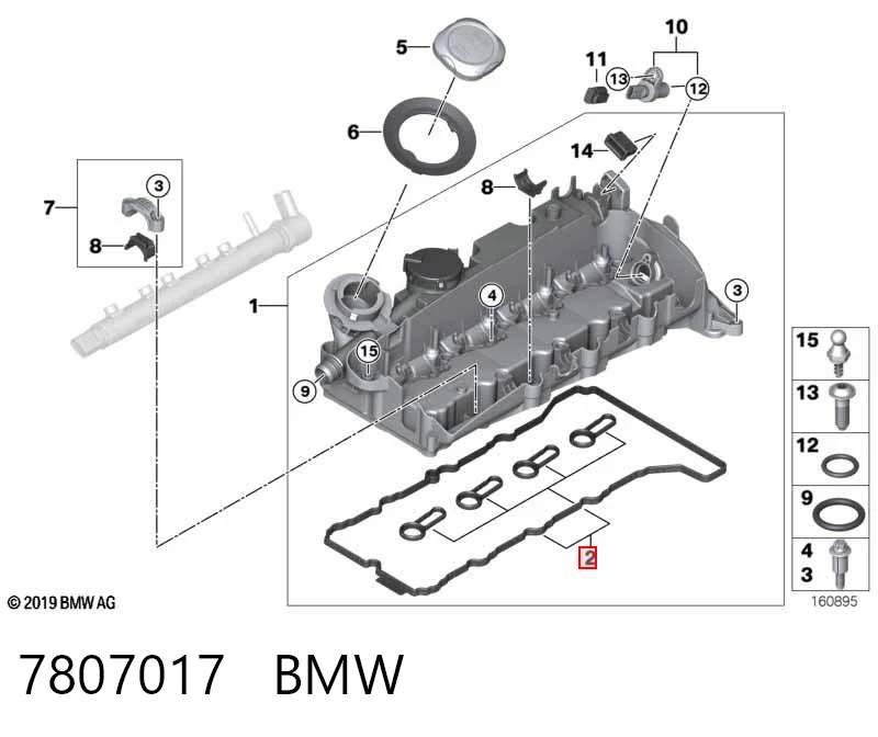 7807017 BMW Juego de juntas de tapa de balancines