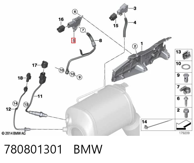 780801301 BMW Sensor de presion de escape