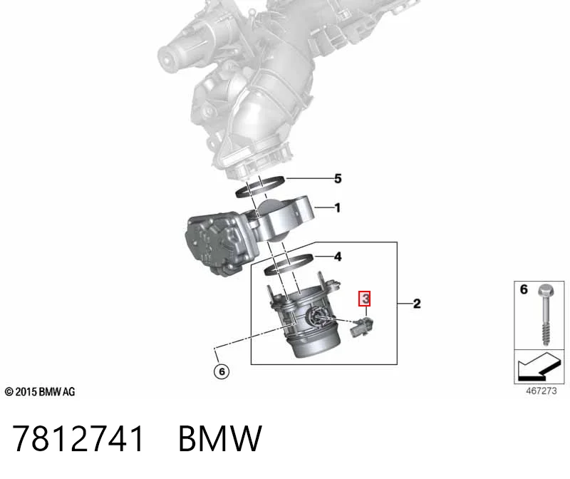 7812741 BMW Sensor de temperatura del aire de admisión
