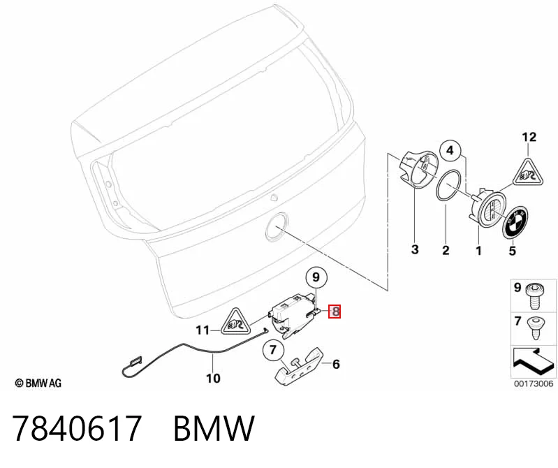 7840617 BMW Cierre del maletero