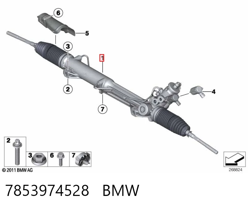7853974528 BMW Cremallera caja de direccion