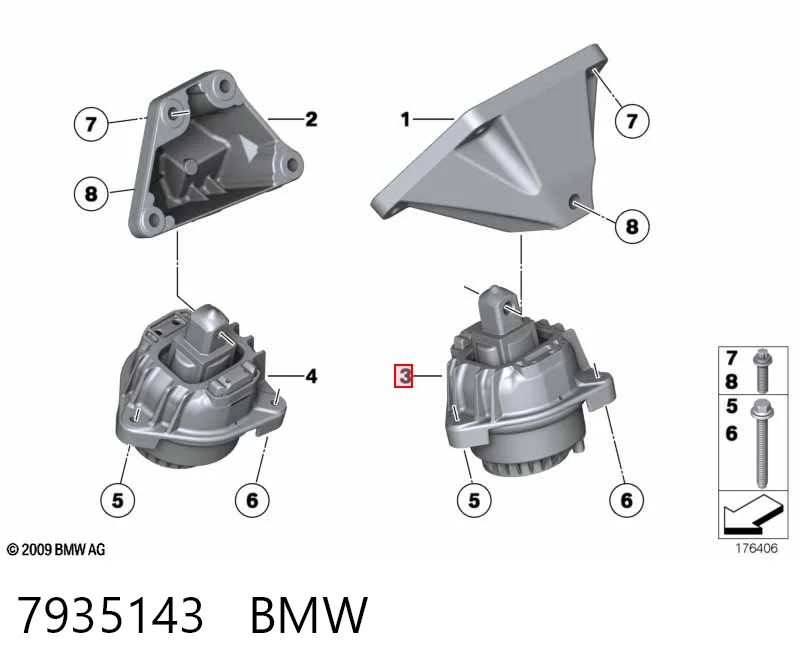7935143 BMW Cojín del motor