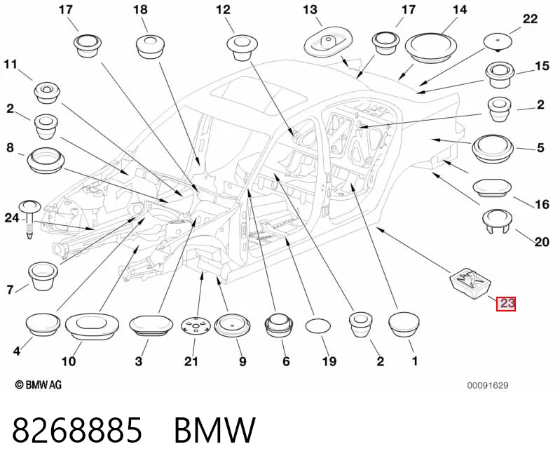 8268885 BMW Cojín inferior del gato
