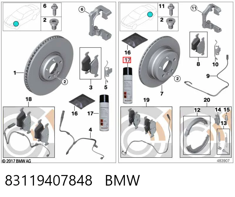 Limpiador de frenos para Audi A4 8W5, 8WD