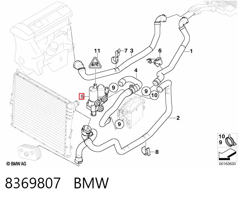 8369807 BMW Valvula del calefactor