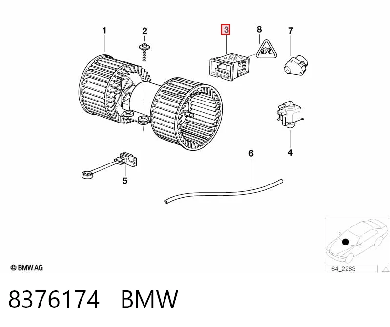 8376174 BMW Resistencia de calefacción