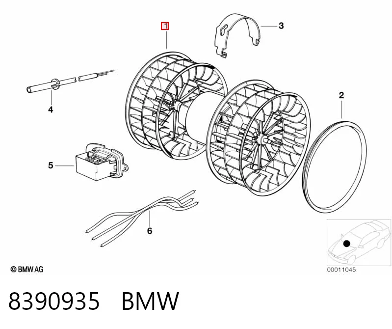 8390935 BMW Ventilador de habitáculo