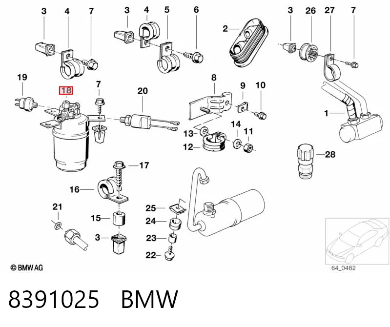 8391025 BMW Filtro deshidratante aire acondicionado