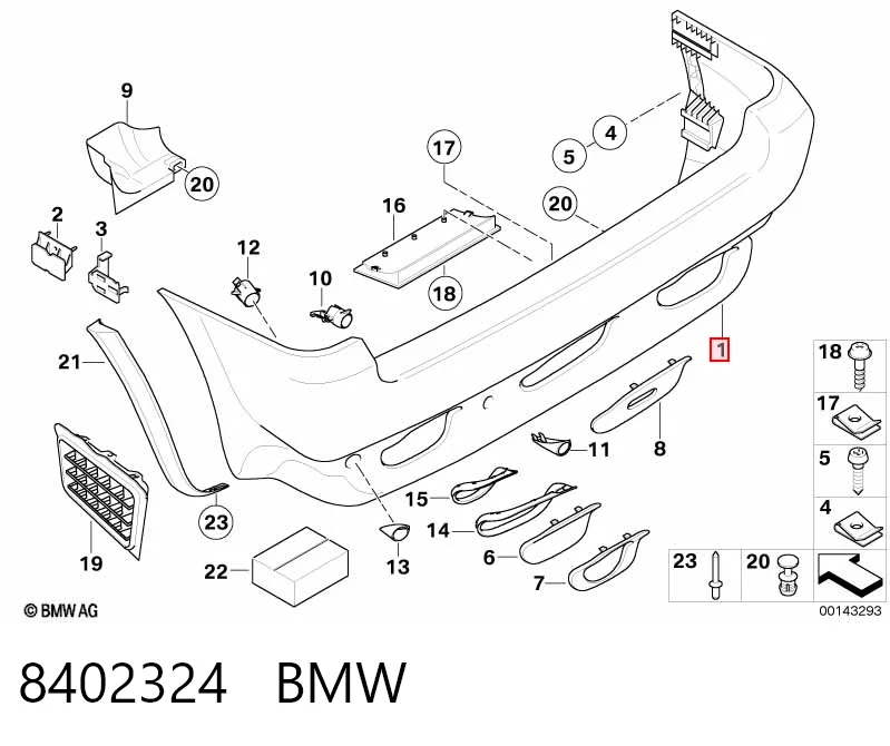 Defensa trasero para BMW X5  E53