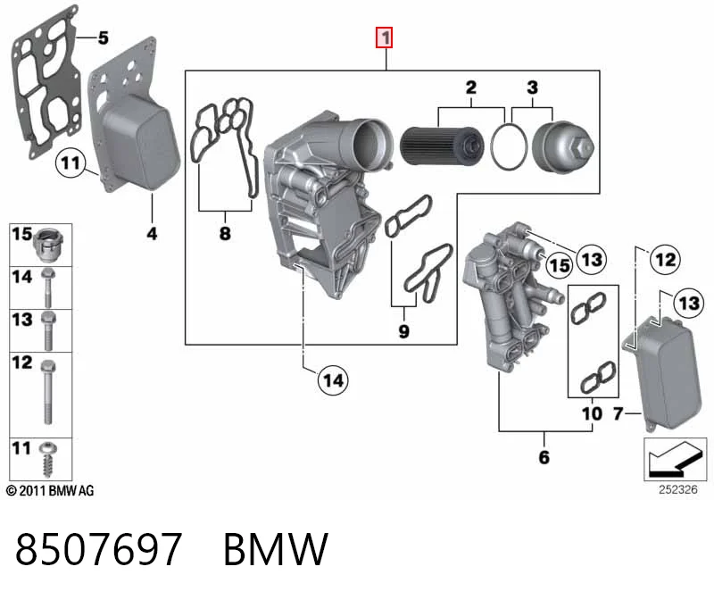 8507697 BMW Portafiltro de aceite