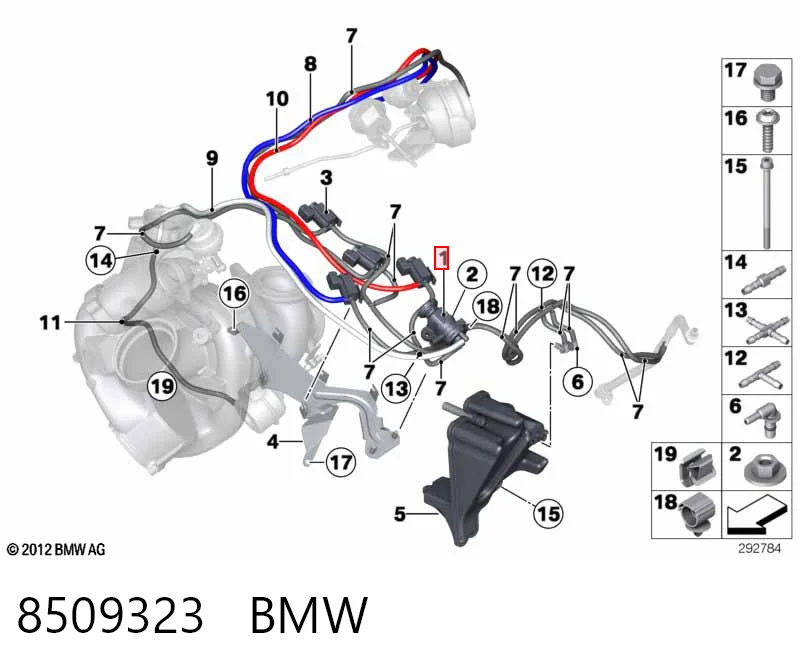 8509323 BMW Válvula solenoide de control de presión de sobrealimentación