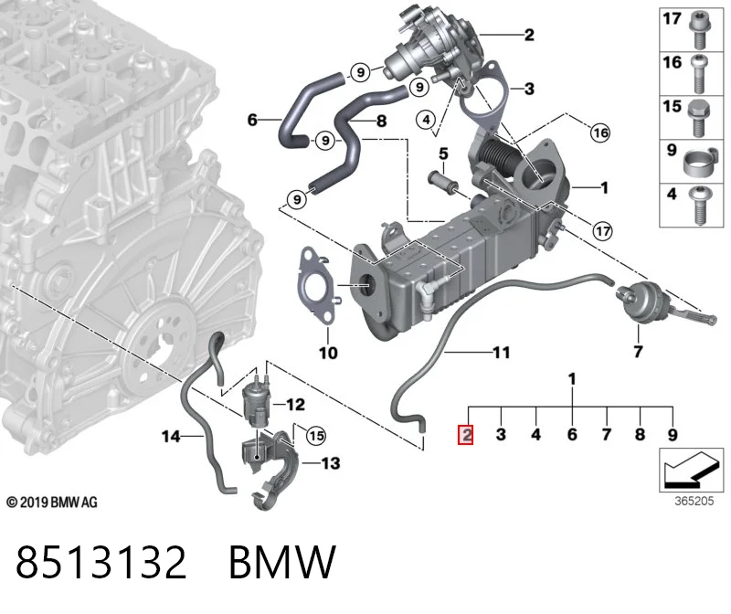 8513132 BMW Válvula EGR