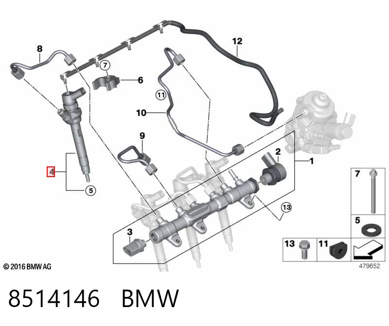 8514146 BMW Inyector de combustible
