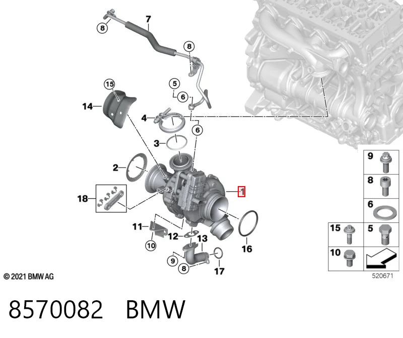 8570082 BMW Turbo para motor