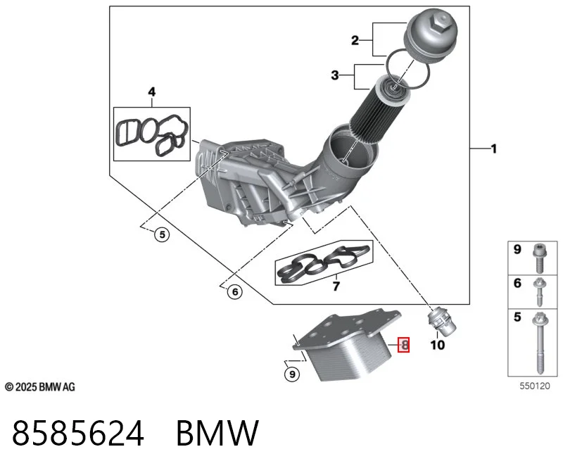 8585624 BMW Radiador de aceite