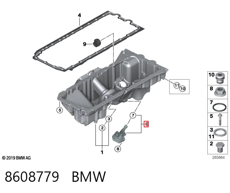 8608779 BMW Sensor de nivel de aceite