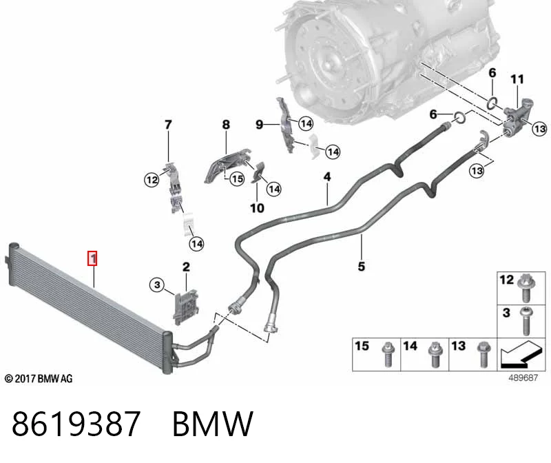 8619387 BMW Radiador de refrigeración de la transmisión