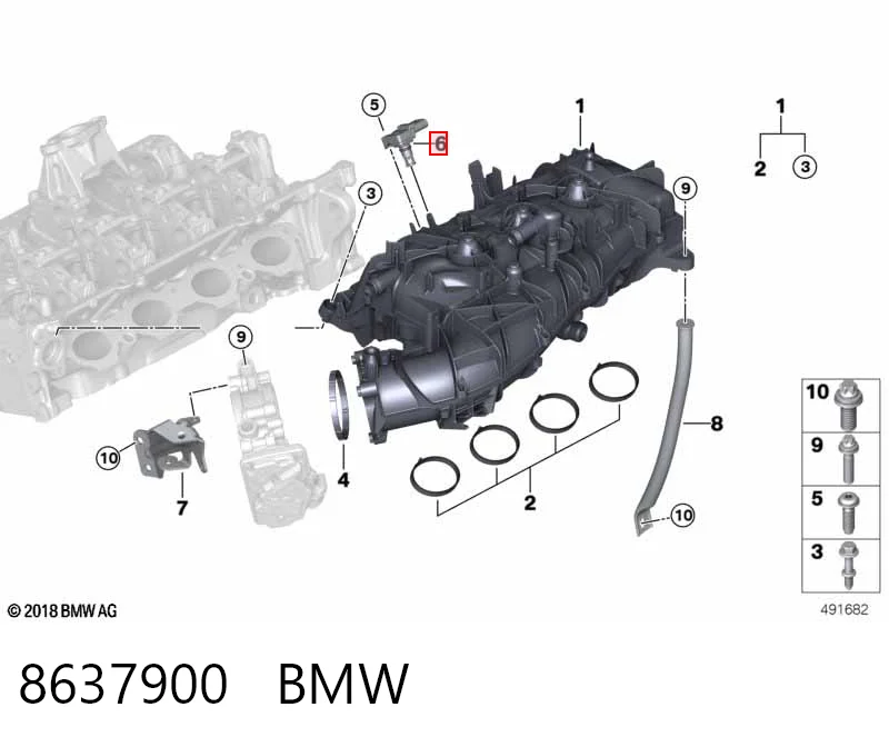 8637900 BMW Sensor, presión colector de admisión 