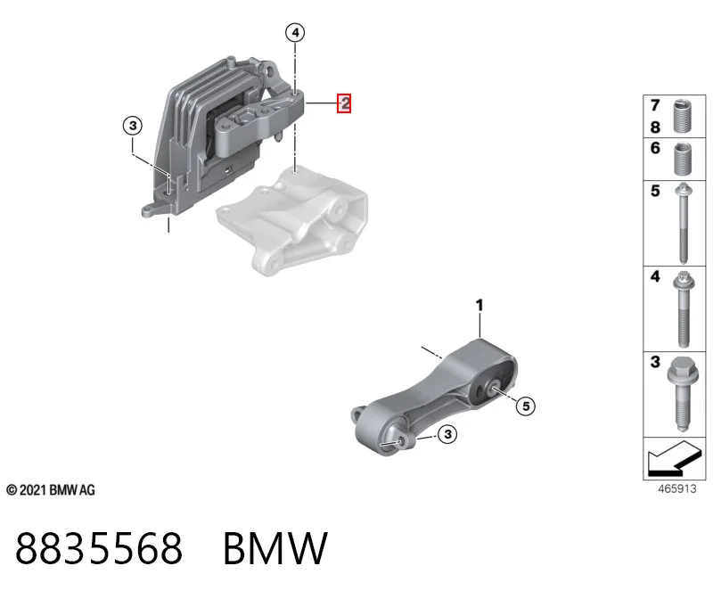 8835568 BMW Soporte de motor derecho