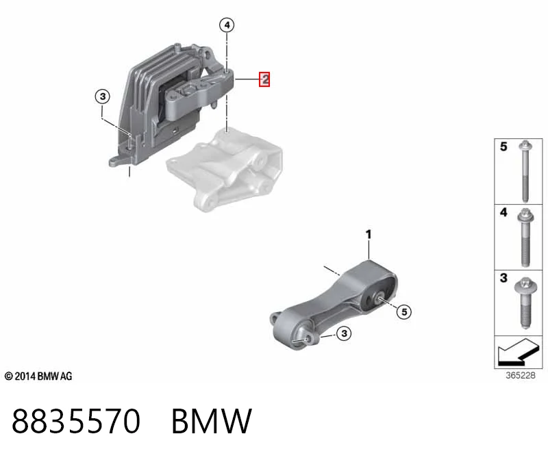 8835570 BMW Soporte de motor derecho