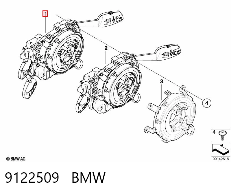 9122509 BMW Interruptor central de la columna de dirección