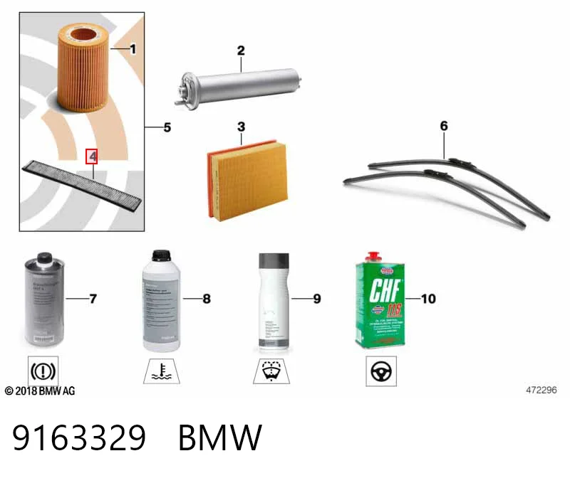 9163329 BMW Filtro antipolen
