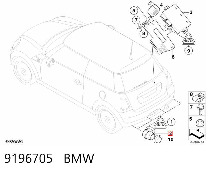 9196705 BMW Sensor de estacionamiento delantero