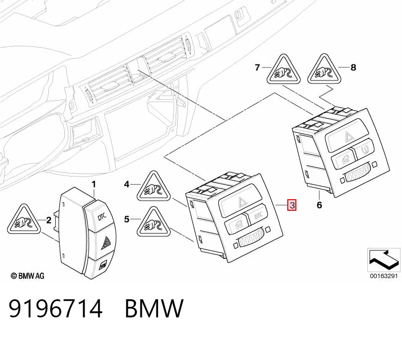 Comprar Boton de luz de emergencía BMW 3  E90