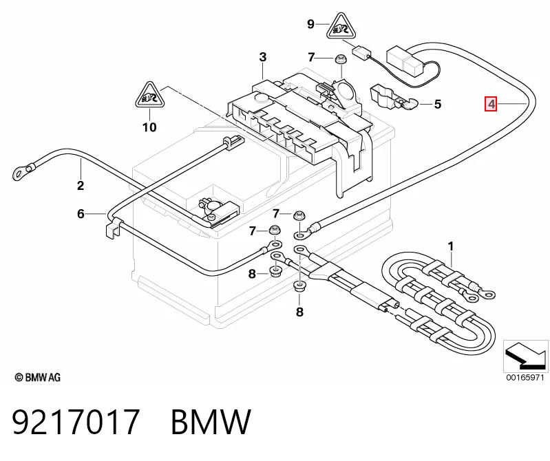 9217017 BMW Cable de terminal positivo de batería