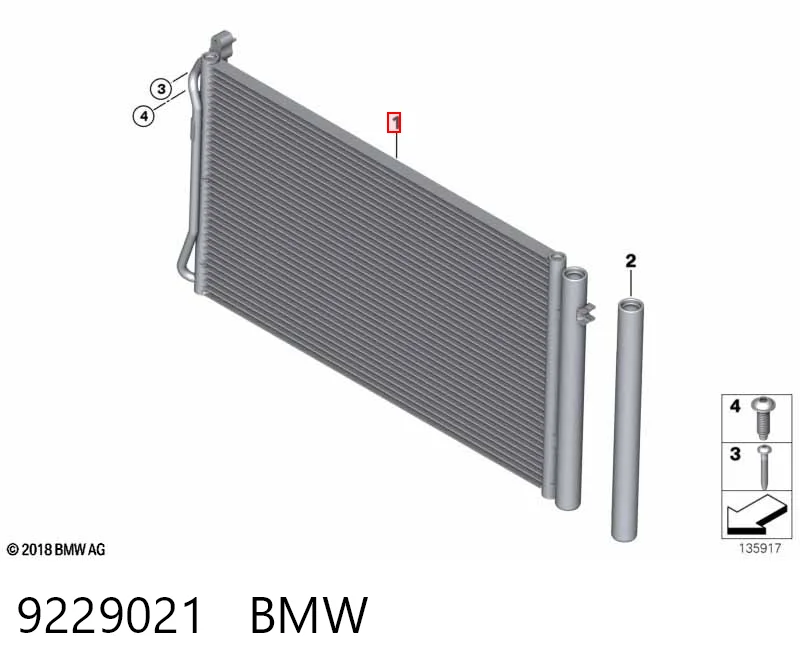 9229021 BMW Radiador de aire acondicionado