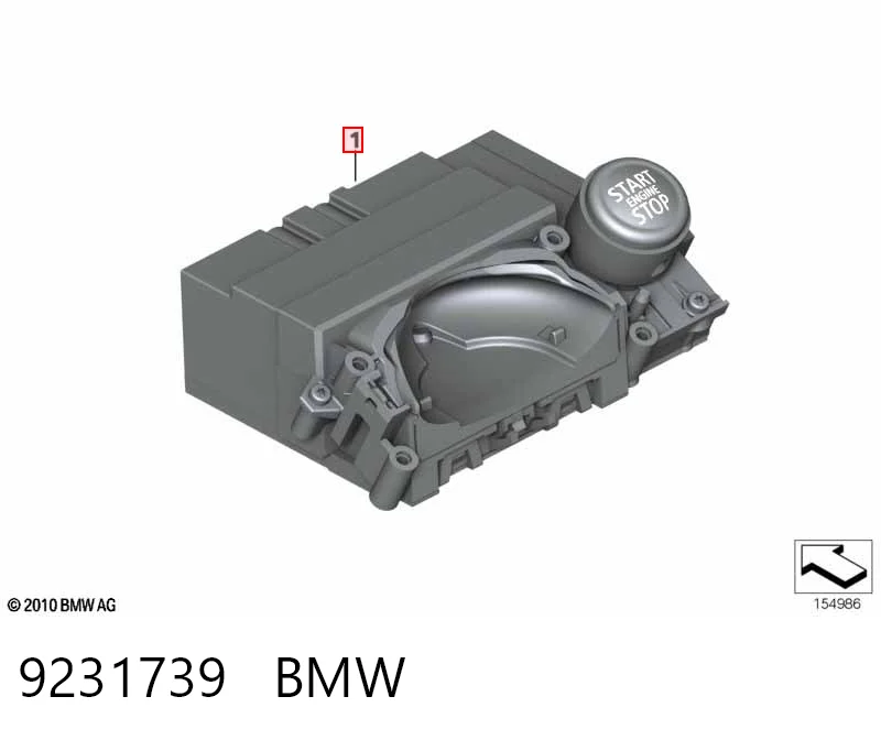 9231739 BMW Botón de arranque del motor
