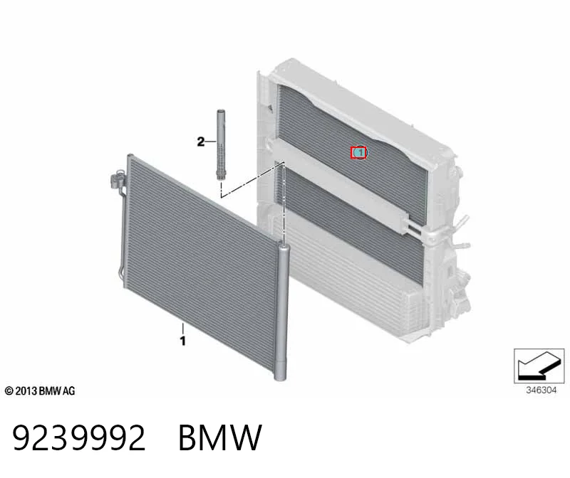 9239992 BMW Radiador de aire acondicionado
