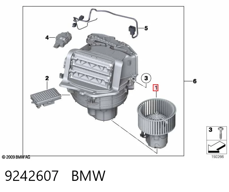 9242607 BMW Ventilador de habitáculo