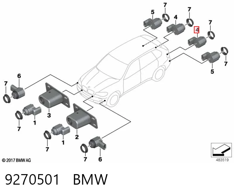 9270501 BMW Packtronic Frontal Lateral
