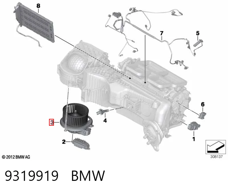 9319919 BMW Ventilador de habitáculo