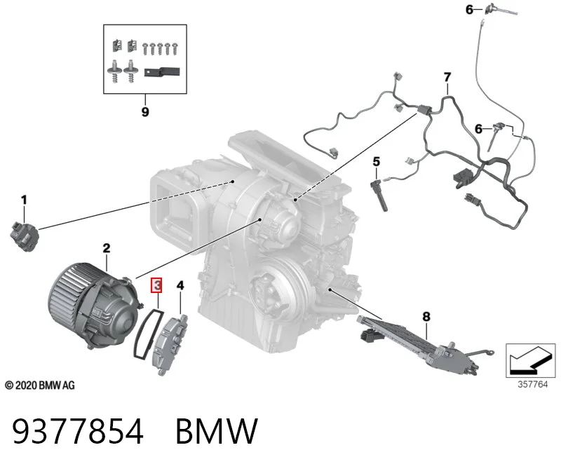 9377854 BMW Resistencia de calefacción