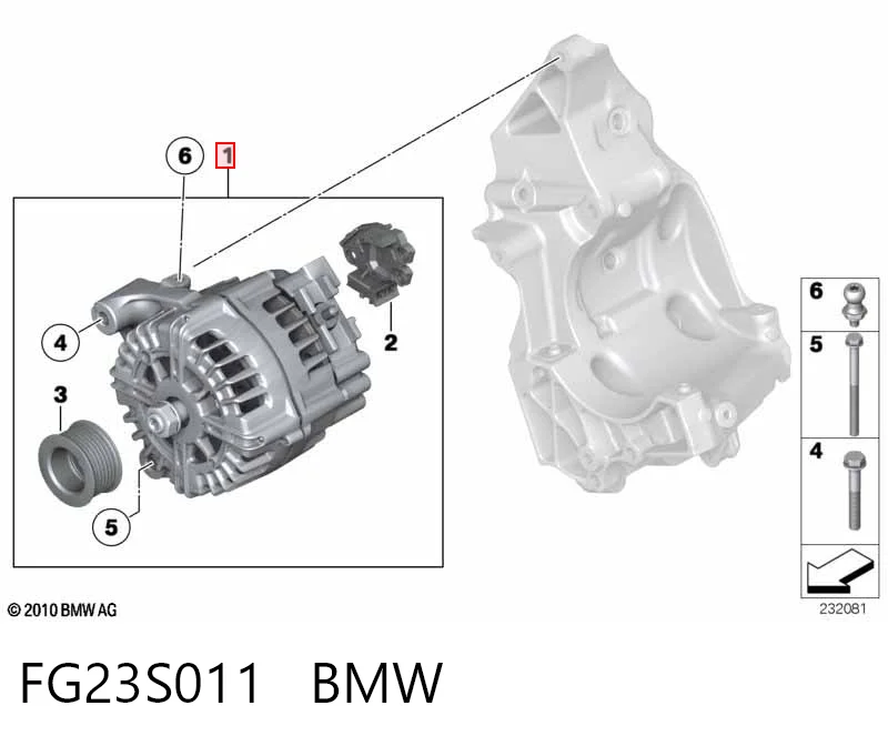 FG23S011 BMW Alternador de coche