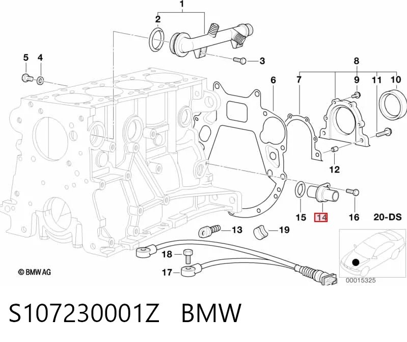 S107230001Z BMW Sensor de posición del cigüeñal