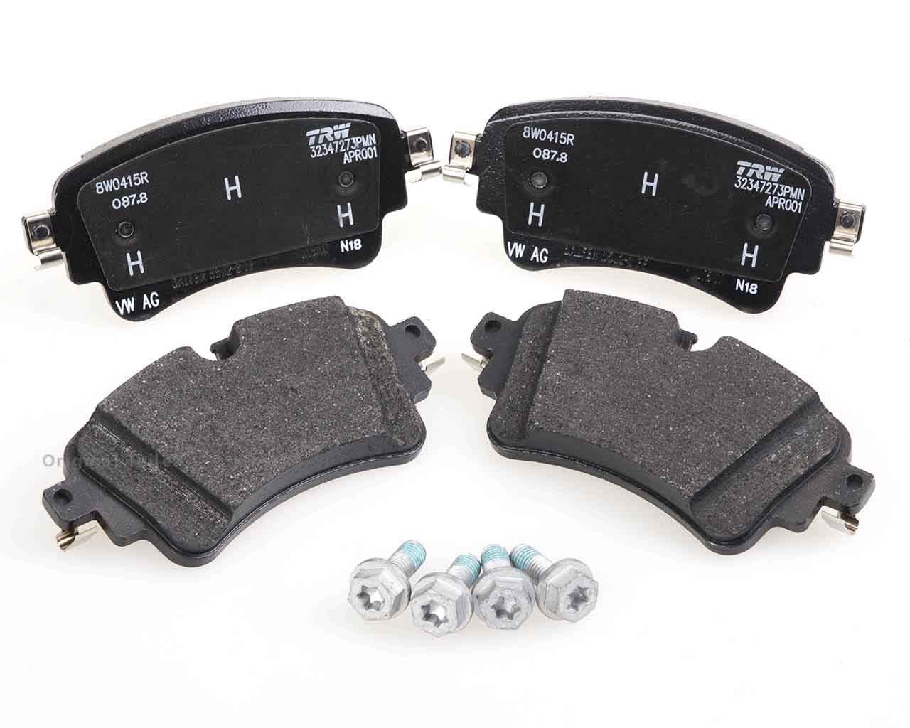 Pastillas de freno traseras de disco 8W0698451Q VAG